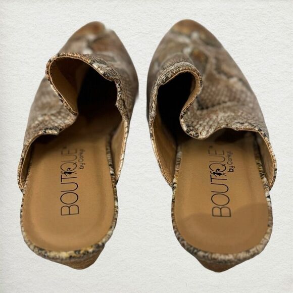 Boutique by Corkys Snakeskin Mules Size 7 Pointed Toe Western Cowgirl Glam - Picture 6 of 7